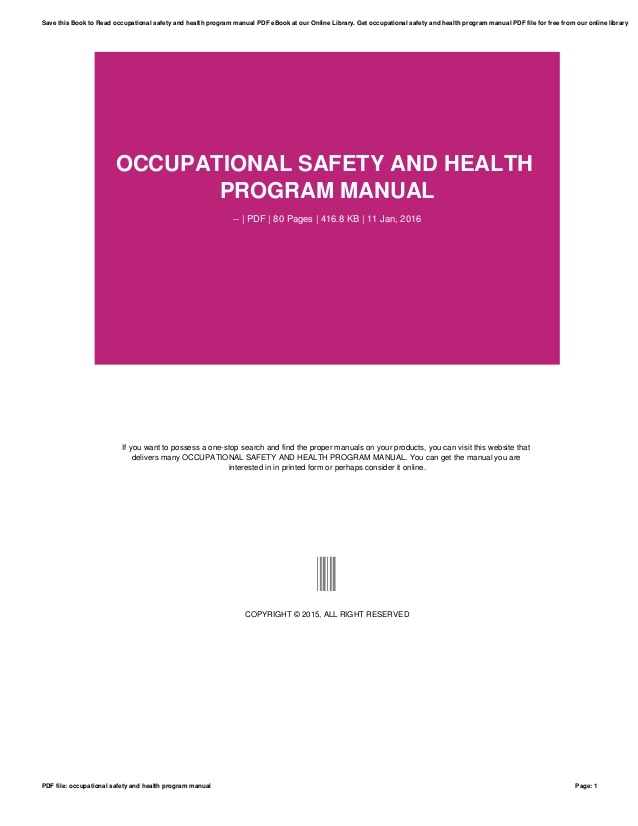 Safety And Health Program Manuals